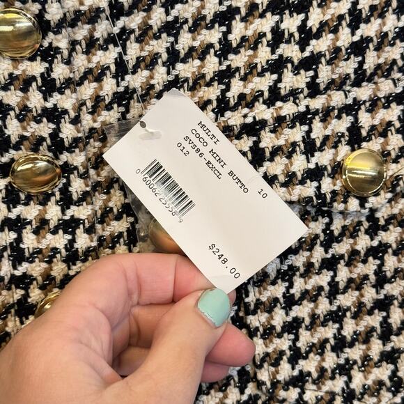 Intermix Coco Mini Button Skirt Womens 10 Multi Tweed Outfit Preppy Mobwife NWT - Picture 9 of 10